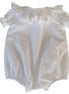 Pelele blanco cuello smock manga corta