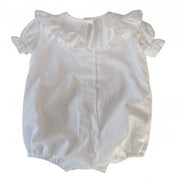 Pelele blanco cuello smock manga corta