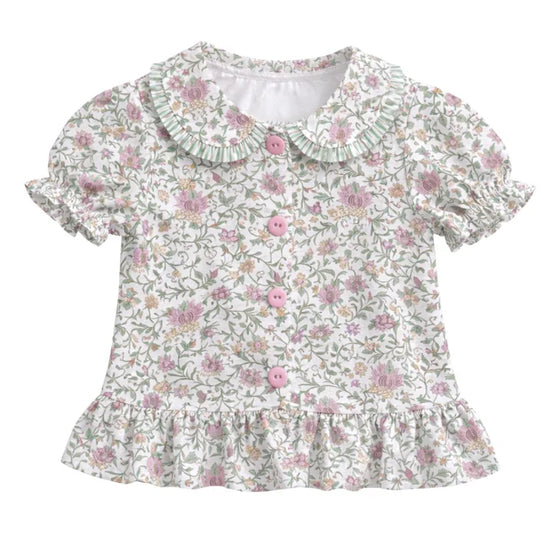 Blusa manga abullonada flores Silvestrini