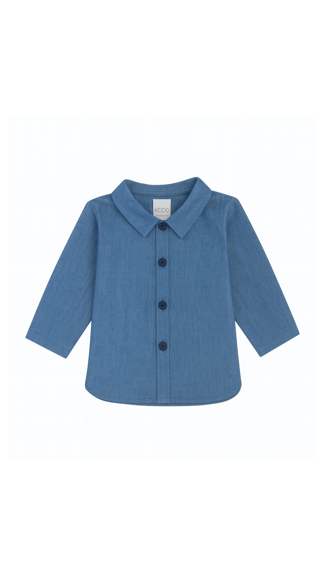 Camisa denim placket cuello pala