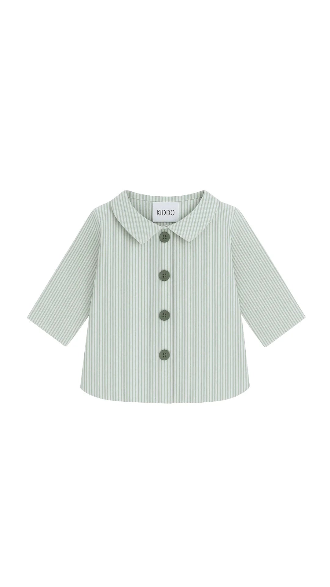 Camisa cuello pala rayas verdes