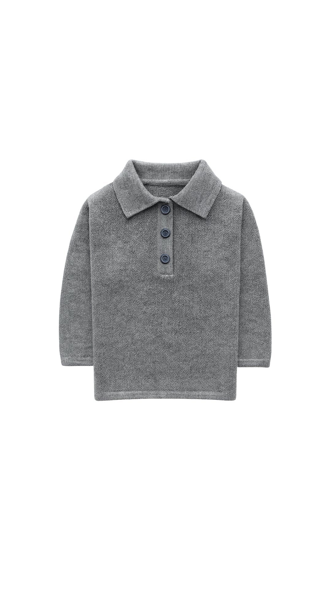 Polo lana merino gris