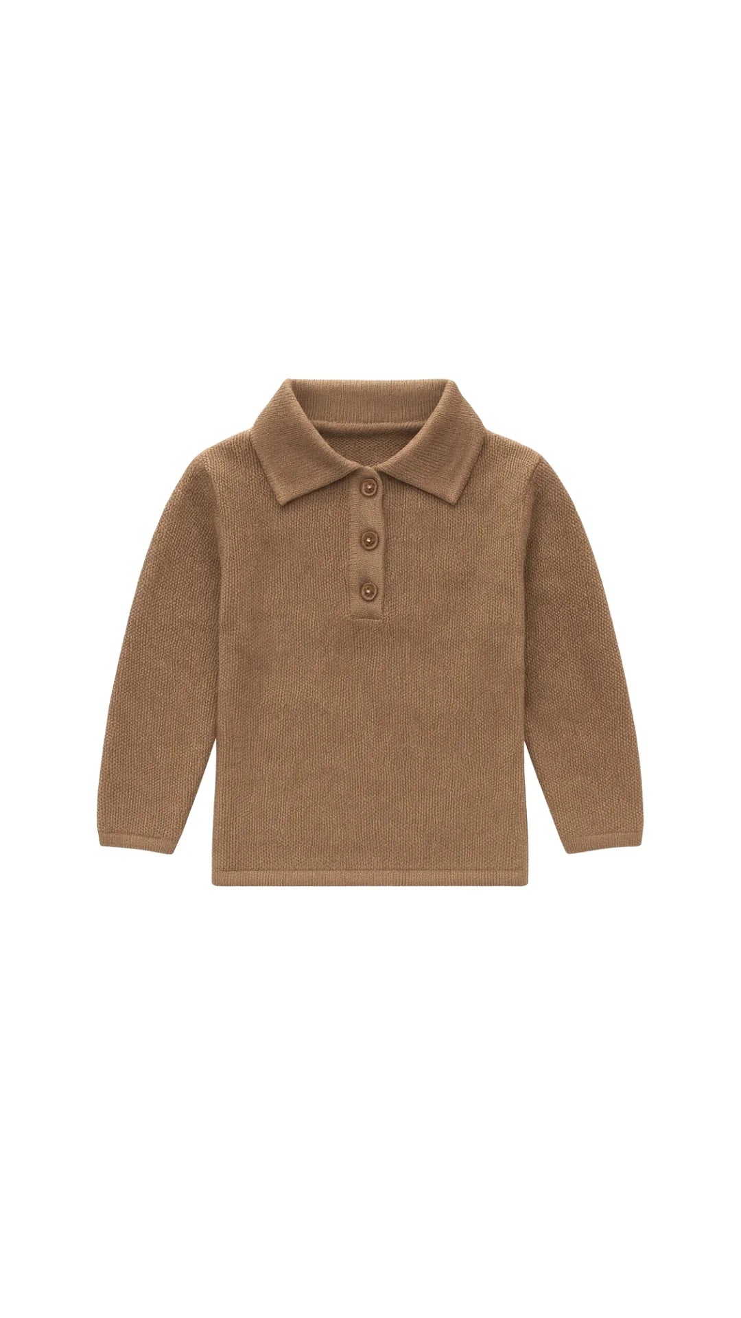 Polo lana merino moca