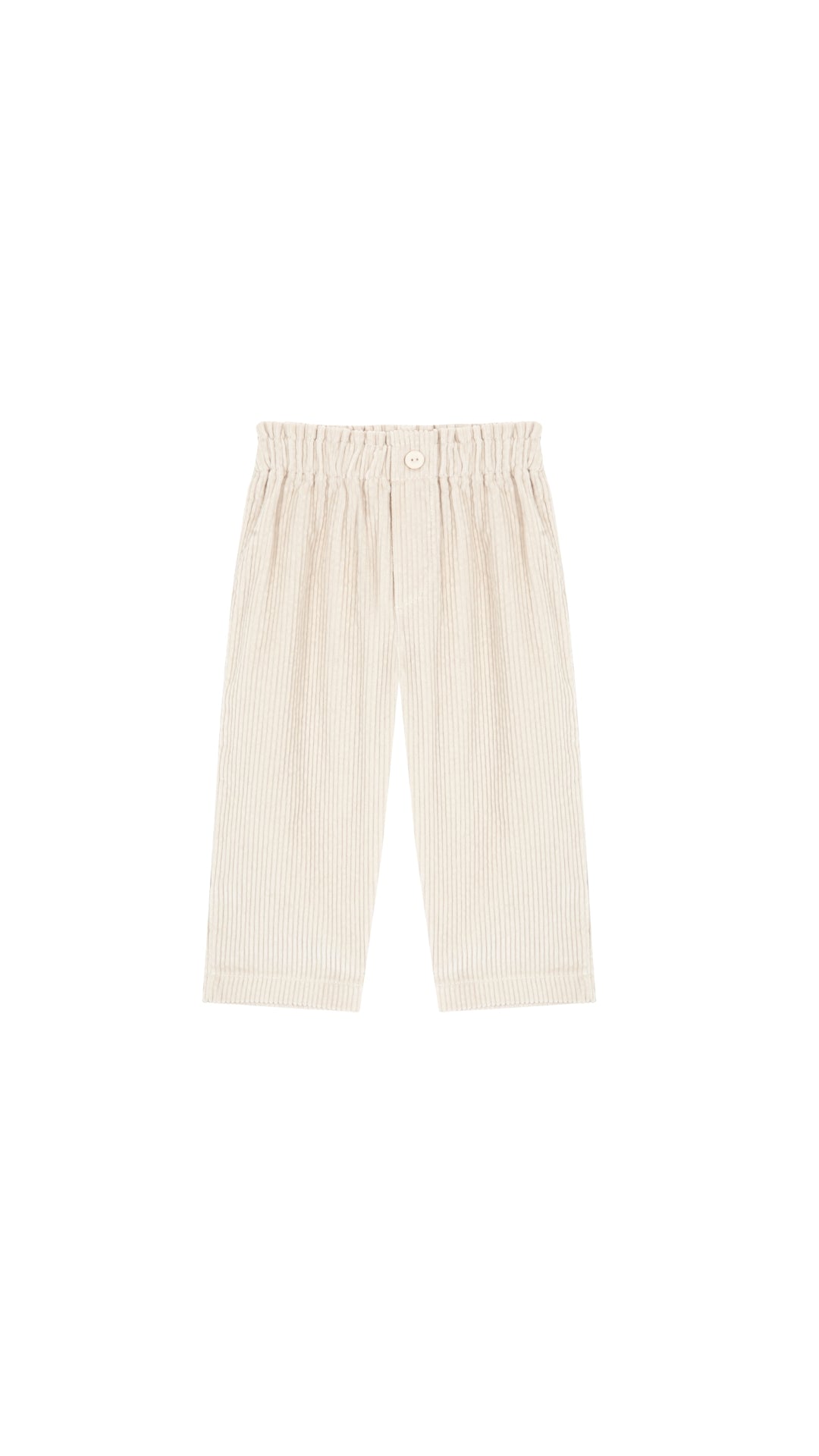Pantalón pana crema con frunce