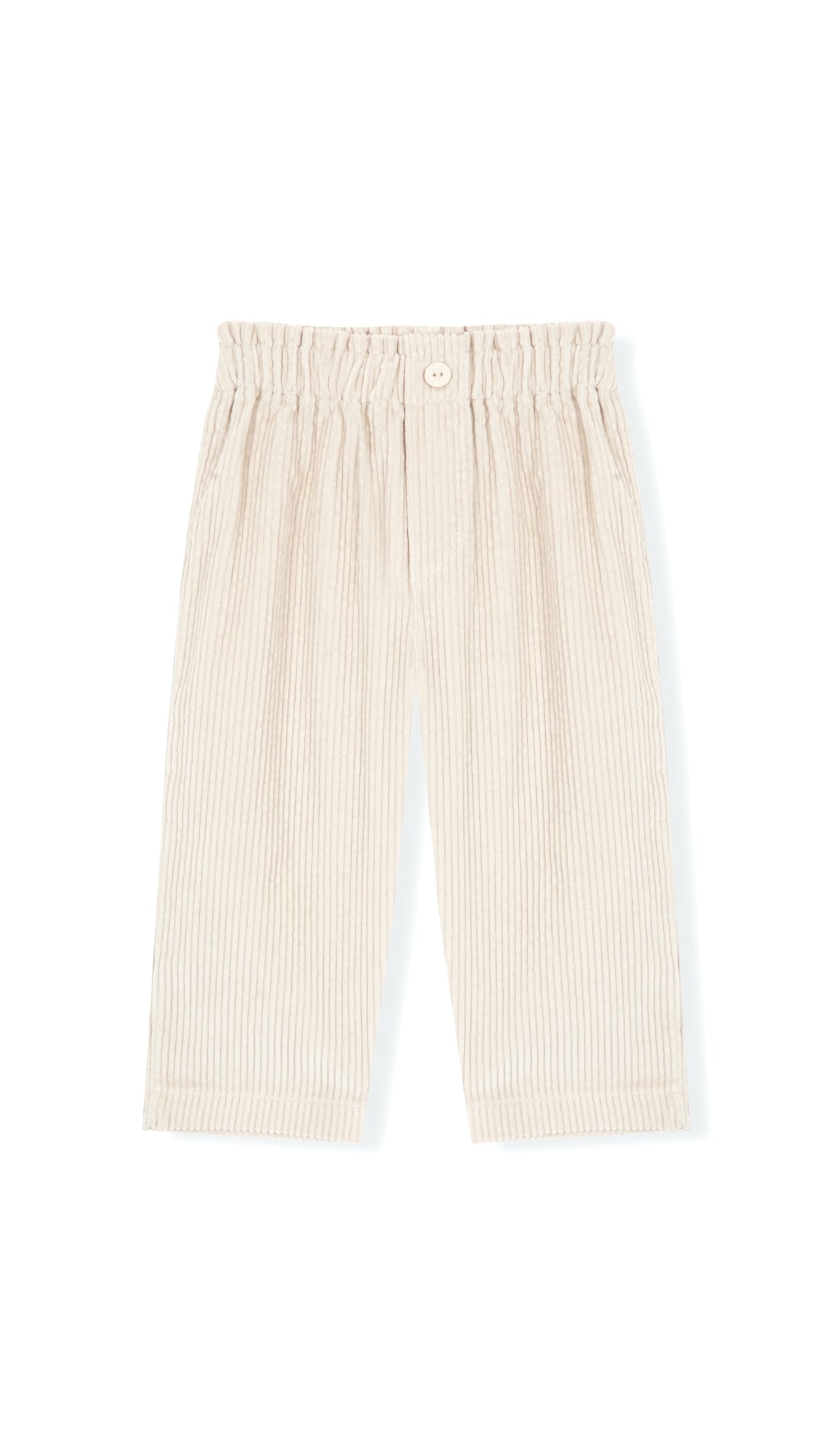 Pantalón frunce crema