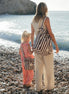 Bolso grande rayas burdeos