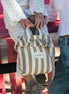 Bolso pequeño rayas beige