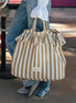 Bolso grande rayas beige