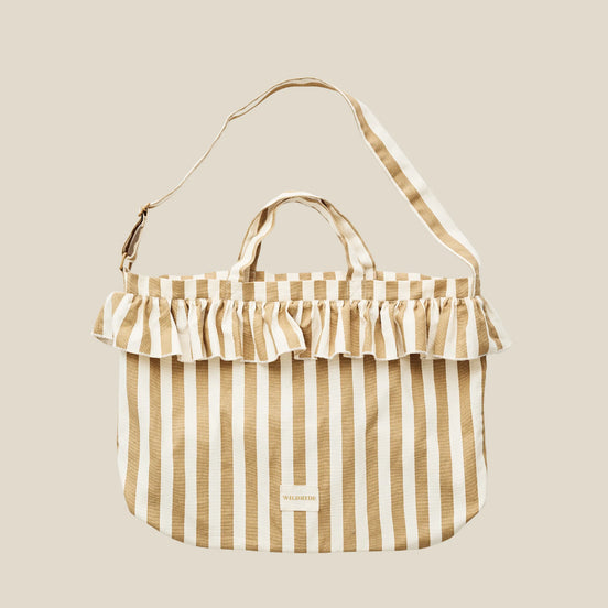 Bolso grande rayas beige