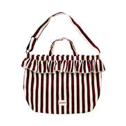 Bolso grande rayas burdeos
