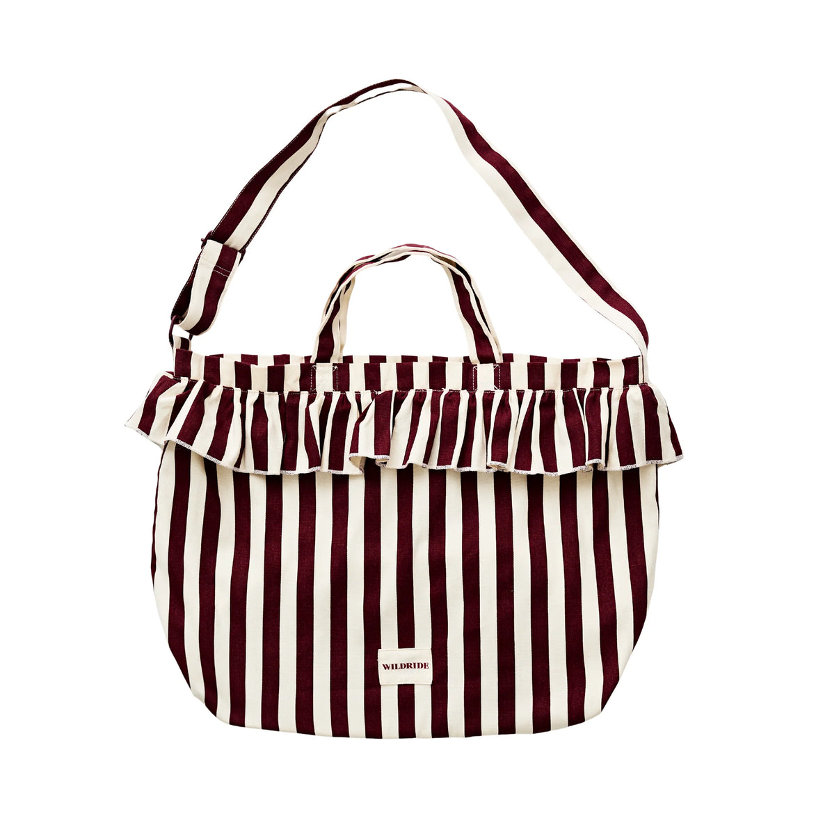 Bolso grande rayas burdeos