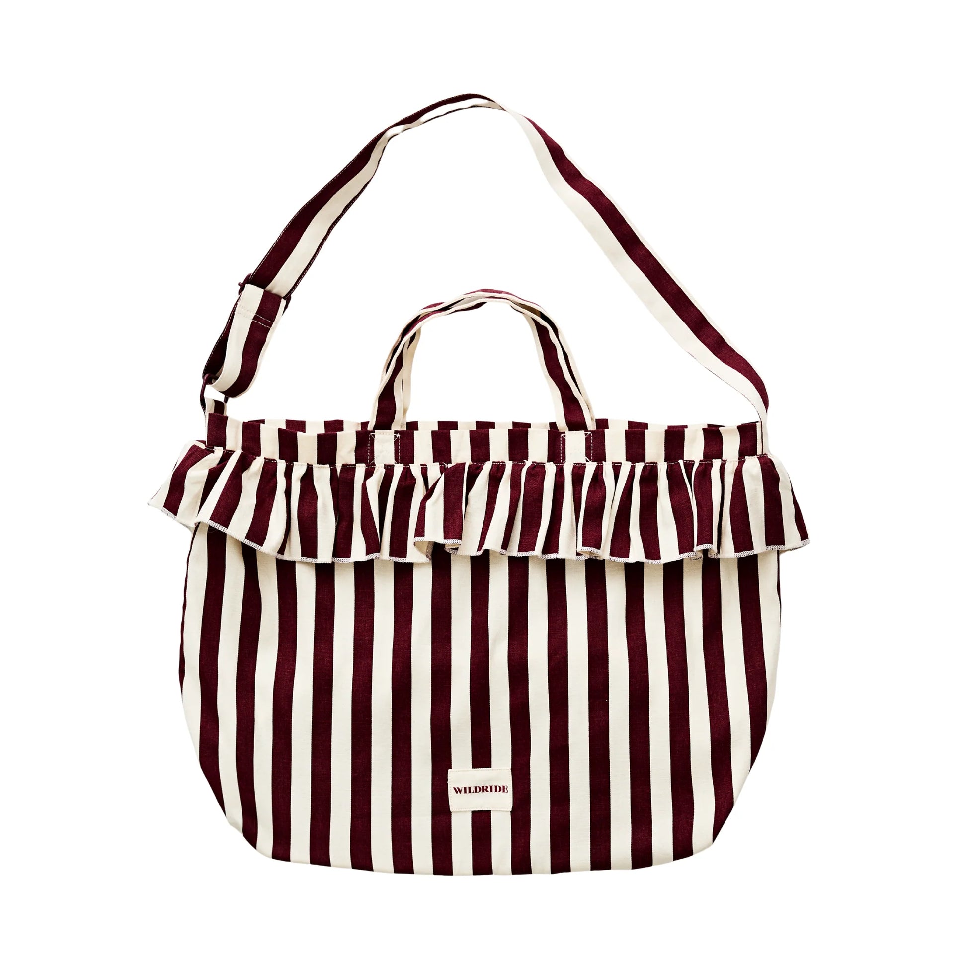 Bolso grande rayas burdeos